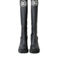 Elegant Black Leather Hi-Trekking Boots