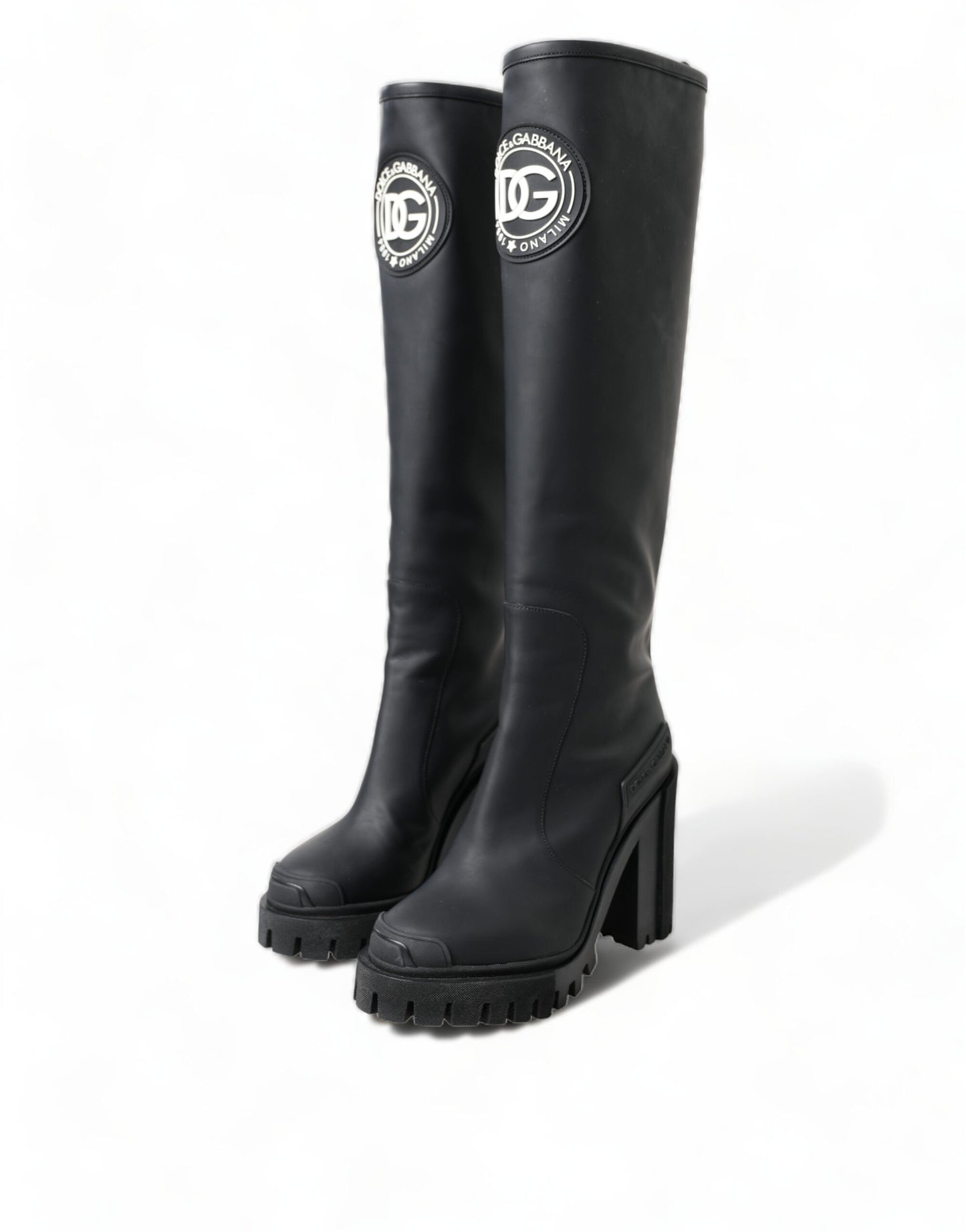Elegant Black Leather Hi-Trekking Boots