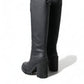Elegant Black Leather Hi-Trekking Boots