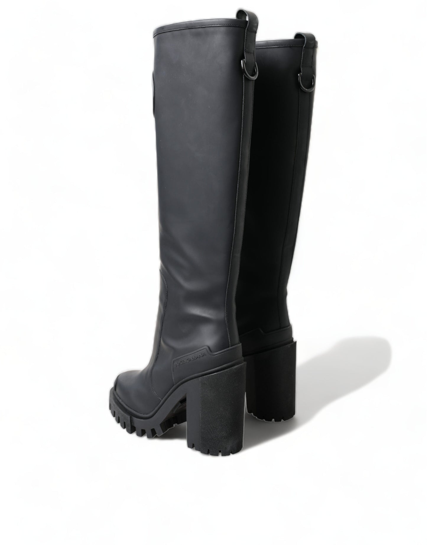 Elegant Black Leather Hi-Trekking Boots