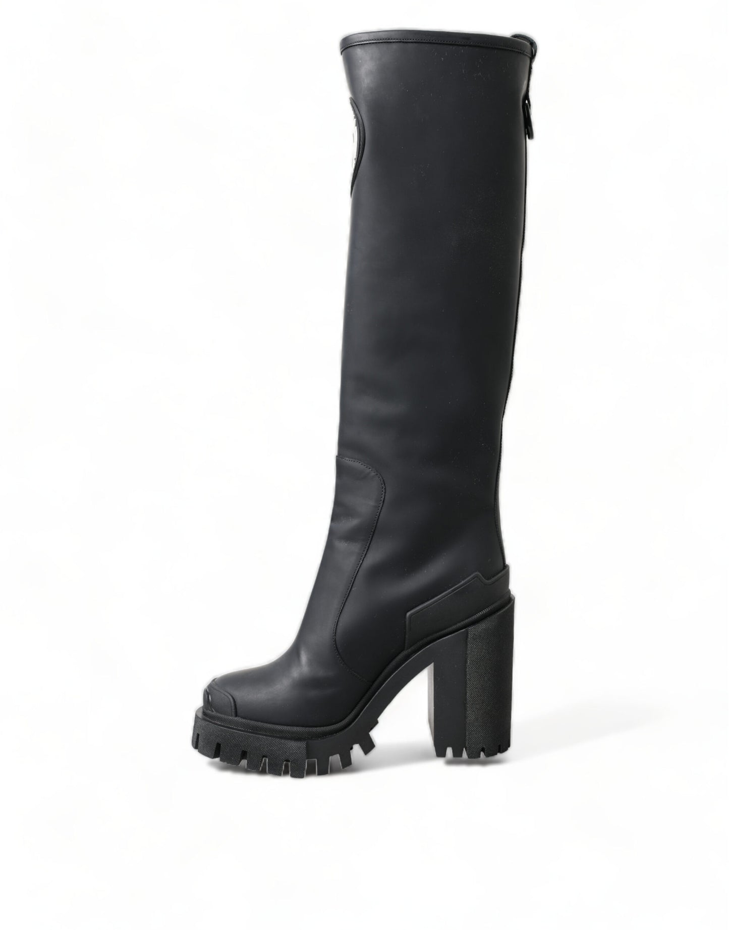 Elegant Black Leather Hi-Trekking Boots
