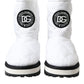 Elegant White Quilted Mid-Calf Boots