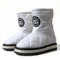 Elegant White Quilted Mid-Calf Boots