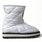 Elegant White Quilted Mid-Calf Boots