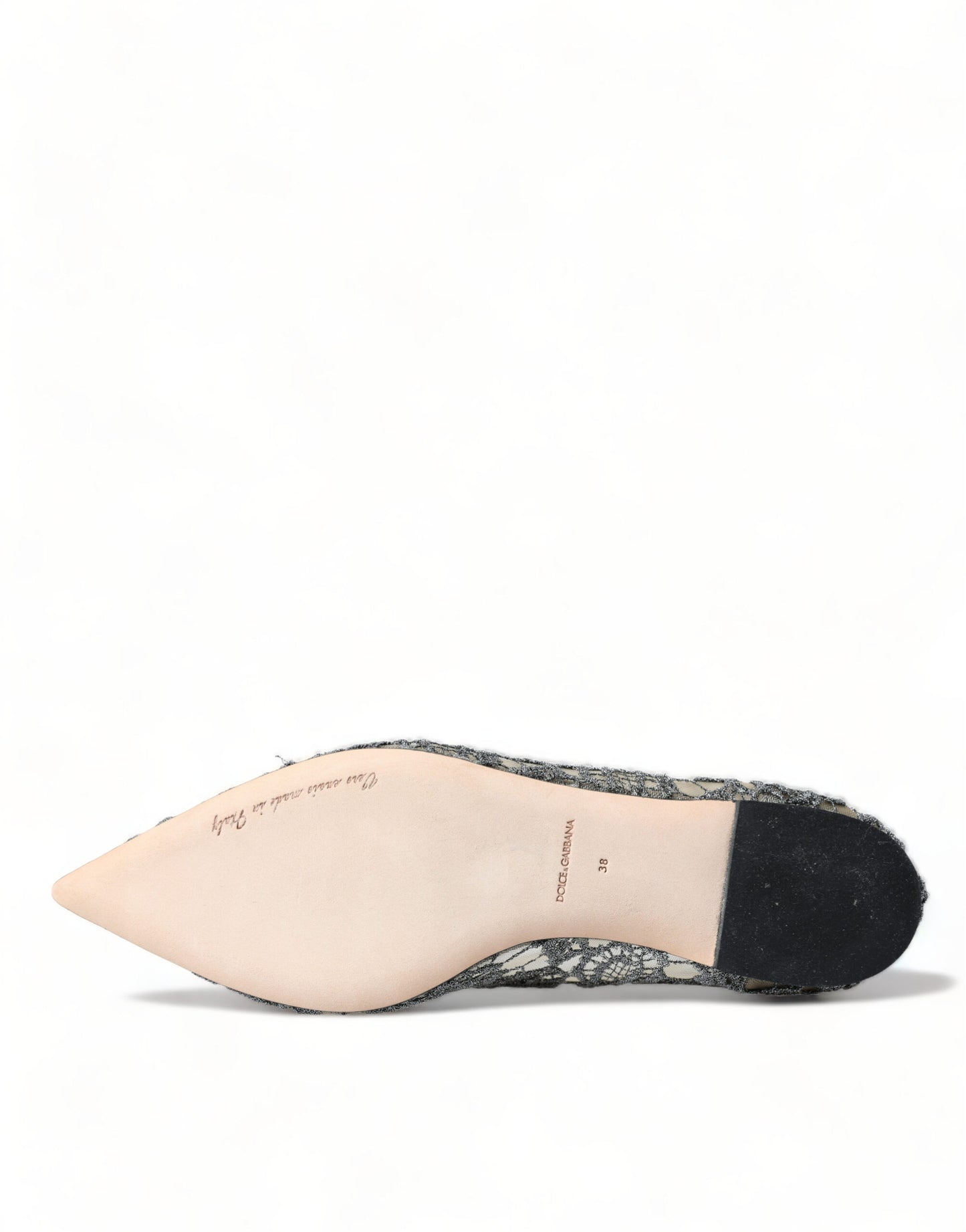 Elegant Silver Floral Lace Flat Shoes