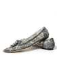 Elegant Silver Floral Lace Flat Shoes