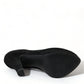 Black Suede Leather Platform Heel Pumps Shoes