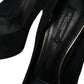 Black Suede Leather Platform Heel Pumps Shoes