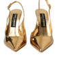 Gilded Luxe Leather Slingback Heels