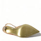Gilded Luxe Leather Slingback Heels