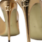 Gilded Luxe Leather Slingback Heels
