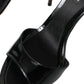 Elegant Leather Ankle Strap Heels