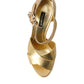 Gold Leather Crystal-Embellished Sandals