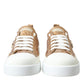 Elegant Gold Low-Top Sneakers - Chic Comfort Footwear