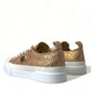 Elegant Gold Low-Top Sneakers - Chic Comfort Footwear