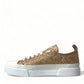 Elegant Gold Low-Top Sneakers - Chic Comfort Footwear
