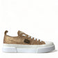 Elegant Gold Low-Top Sneakers - Chic Comfort Footwear