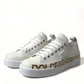 Elegant White Leather Portofino Sneakers