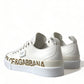 Elegant White Leather Portofino Sneakers