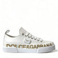 Elegant White Leather Portofino Sneakers
