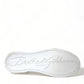 Elegant White Leather Portofino Sneakers