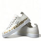Elegant White Leather Portofino Sneakers