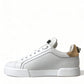 Elegant Portofino White Leather Sneakers