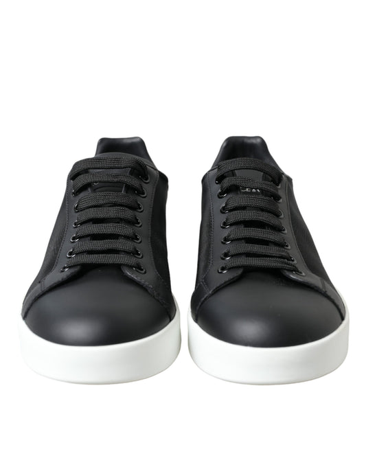 Elegant Black and White Low-Top Sneakers