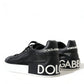 Elegant Black and White Low-Top Sneakers