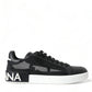 Elegant Black and White Low-Top Sneakers