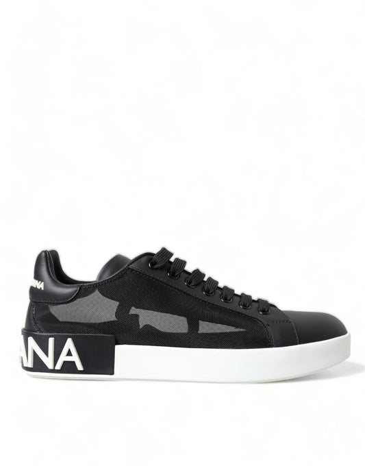 Elegant Black and White Low-Top Sneakers