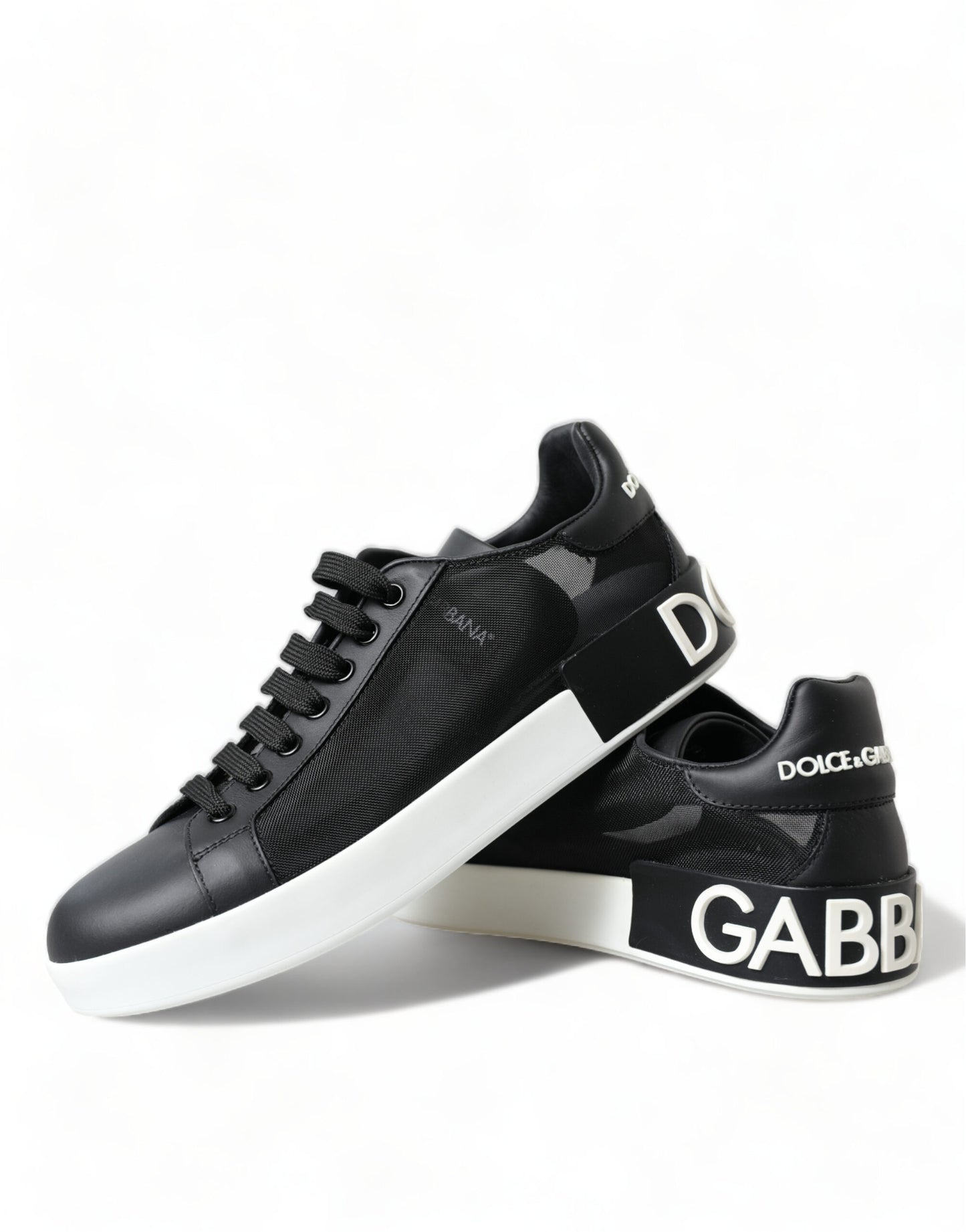 Elegant Black and White Low-Top Sneakers