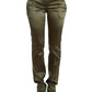 Chic Green Slimline Tailored Pants