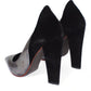 Chic Metallic Gray Leather Pumps
