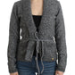 Elegant Gray Wool Blend Cardigan