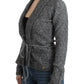 Elegant Gray Wool Blend Cardigan