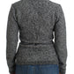 Elegant Gray Wool Blend Cardigan