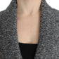 Elegant Gray Wool Blend Cardigan