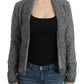 Elegant Gray Wool Blend Cardigan