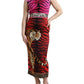 Elegant Animal Print Sheath Midi Dress
