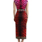 Elegant Animal Print Sheath Midi Dress