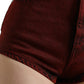 High Waist Red Denim Hot Pants Shorts