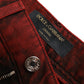 High Waist Red Denim Hot Pants Shorts
