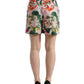 High Waist Floral Cotton Hot Pants
