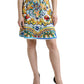 High Waist Majolica Print Mini Skirt