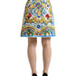 High Waist Majolica Print Mini Skirt