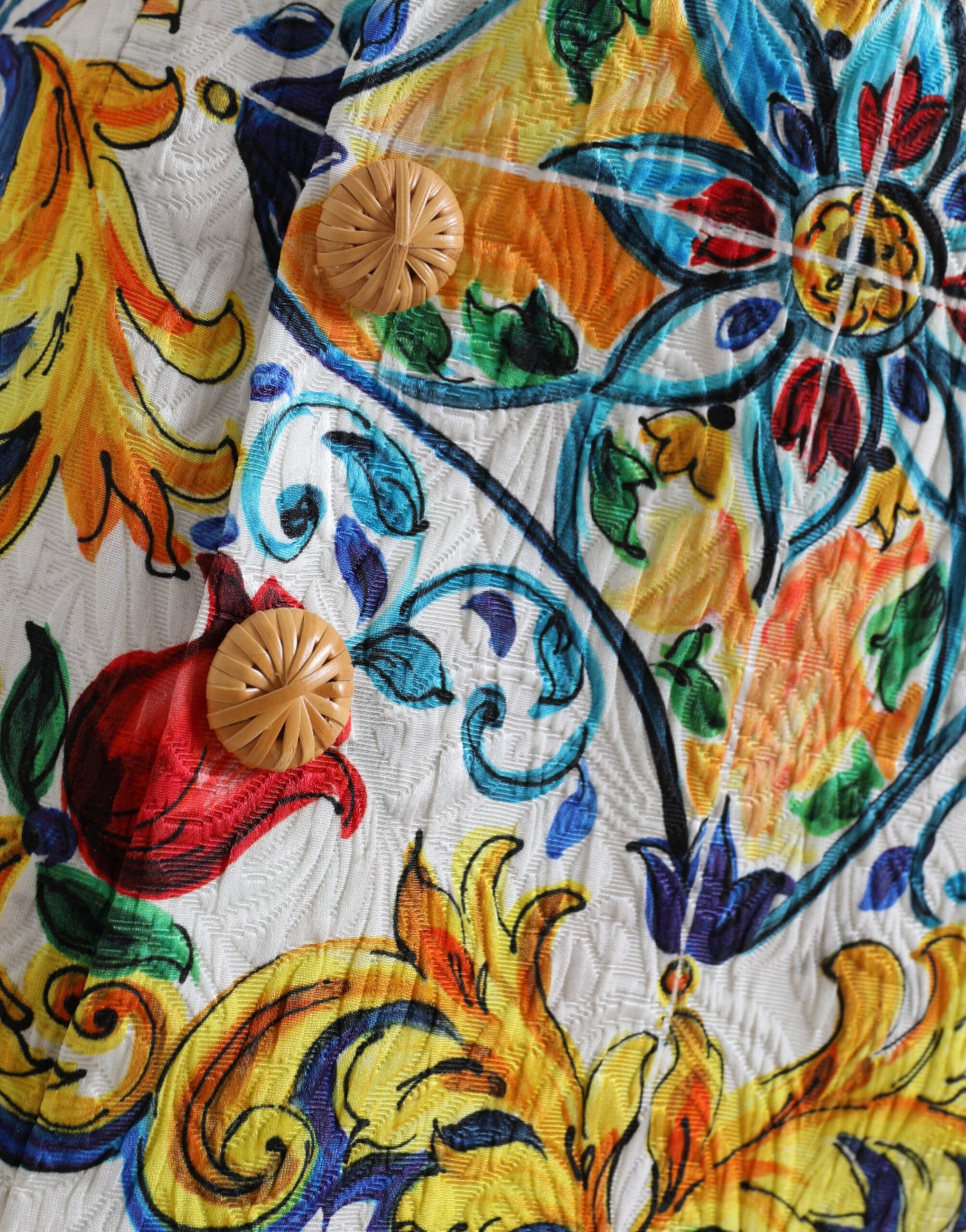 High Waist Majolica Print Mini Skirt