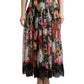 Elegant High Waist Floral Maxi Skirt