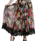 Elegant High Waist Floral Maxi Skirt