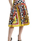 Elegant High Waist A-Line Midi Skirt